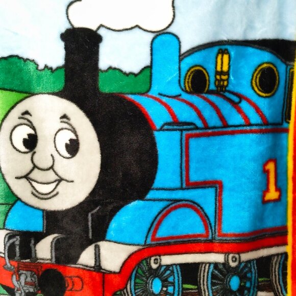 Thomas The Train Tank Engine Railroad Throw Blanket 40” X 29” - Picture 2 of 4